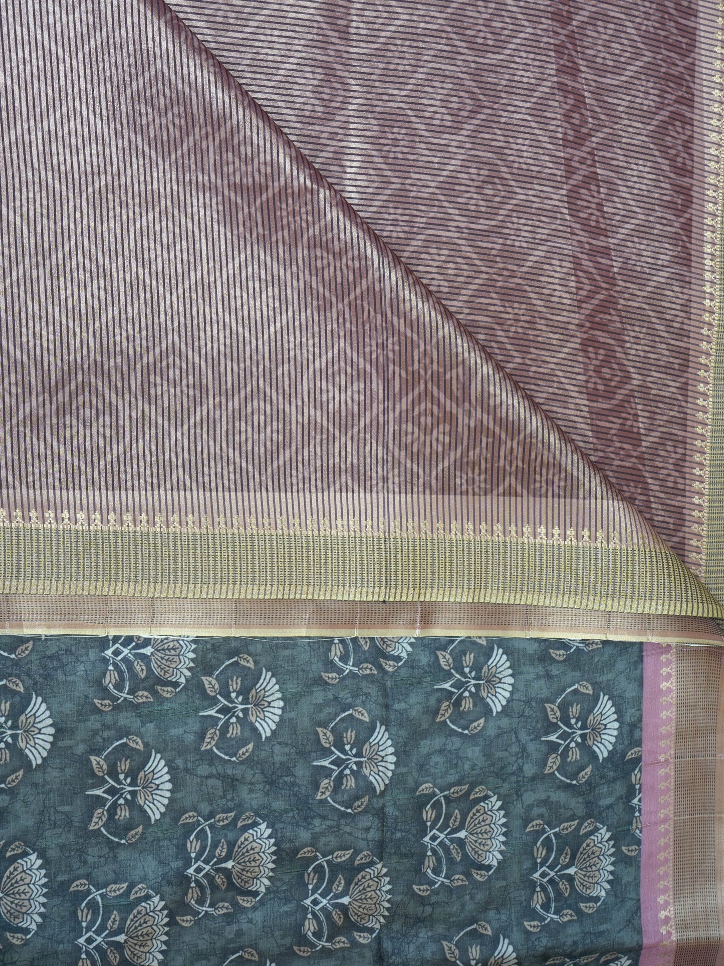 Stylish soft silk saree in a chic combination of grey and pink with a textured design - AVANTHIKA