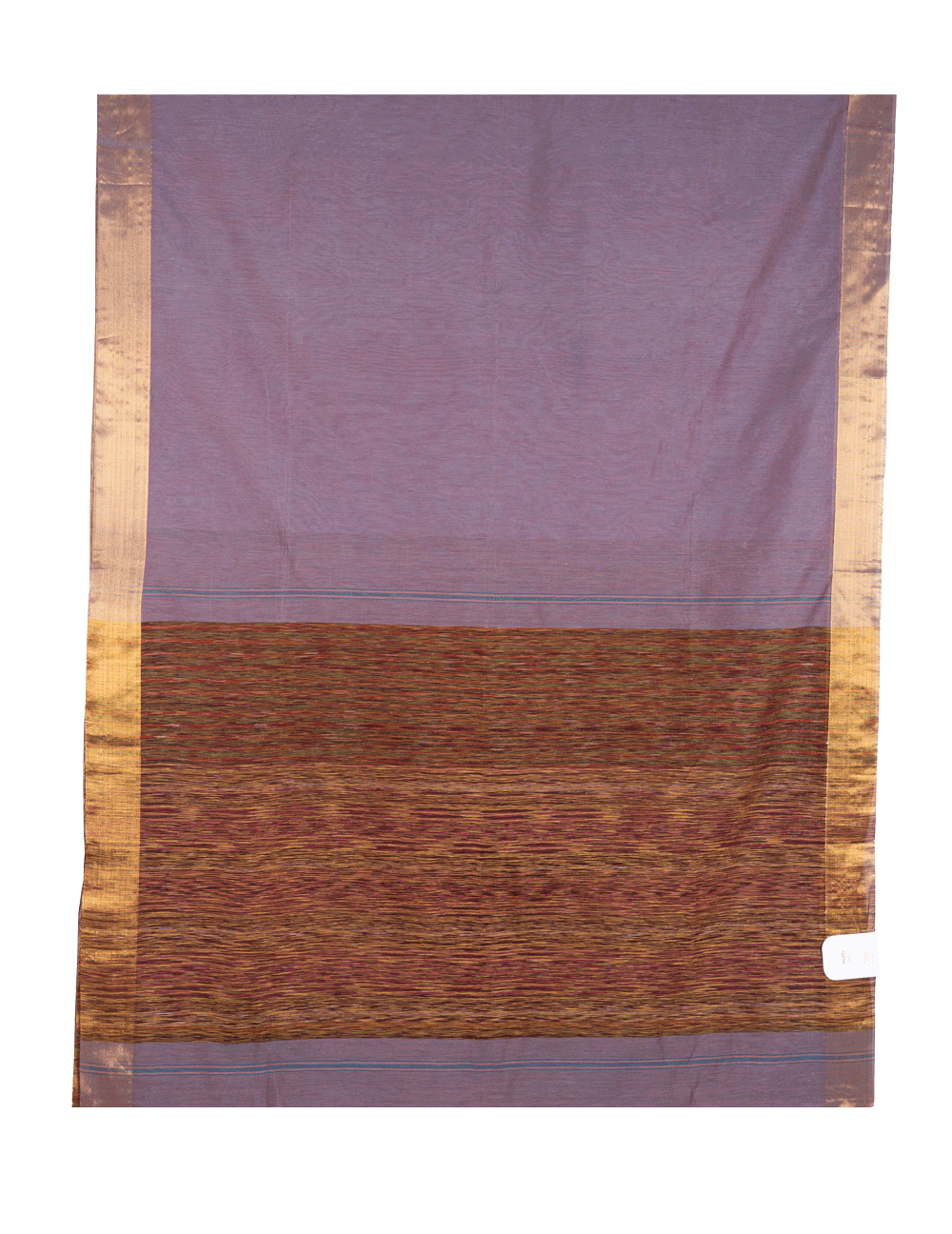 Lightweight maroon Jute Cotton saree with a textured multicolored weave across the body with tasseled pallu and muted border which gives a subtle festive look - BOOMIKA