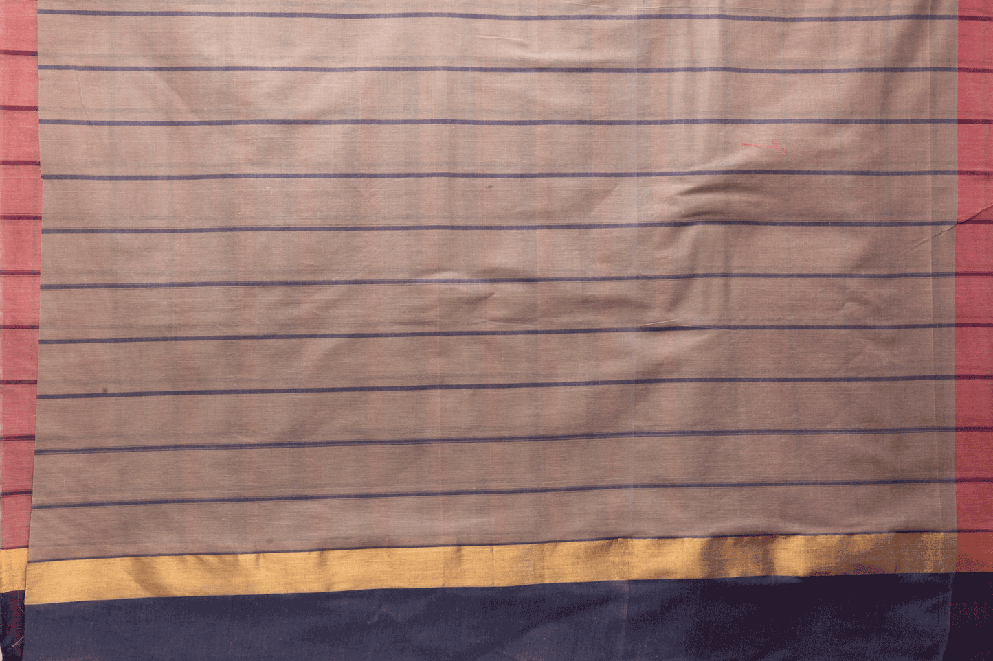 Rich Maroon Manipuri Cotton saree with highlighted check patterns, and golden-pink border - BOOMIKA