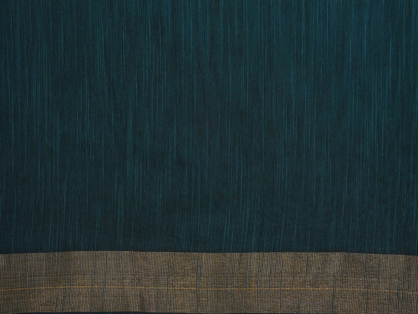 Elegant Mercerized Silk Cotton Saree with a bottle green body and zari border with greyish-blue pallu - AVANTHIKA