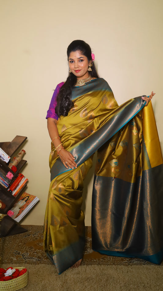 Elegant dual-tone ethnic drape