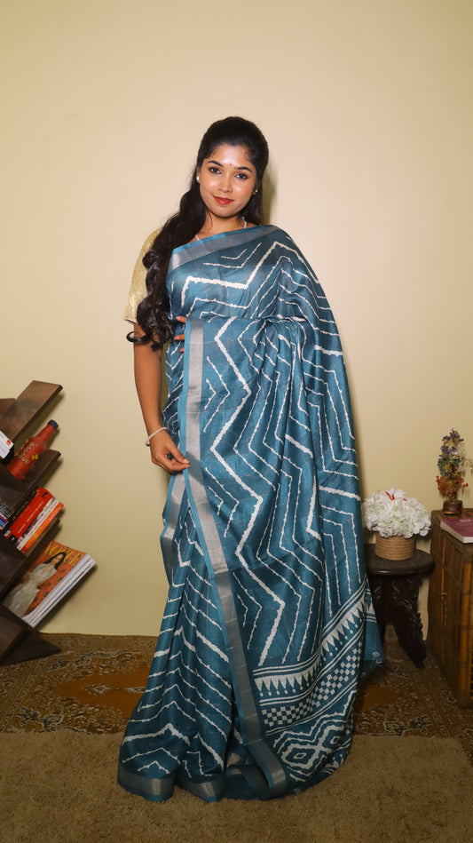 Elegant silk cotton ethnic drape