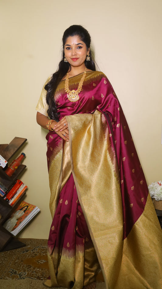 Elegant wine tone ethnic drape