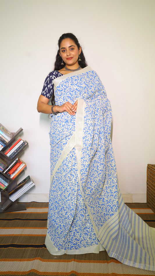 white cotton saree
